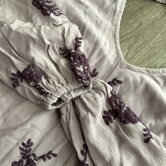 Free People Emma Austin Dress Long Sleeve Elderberry Embroidered Boho Sz S - Picture 5 of 6